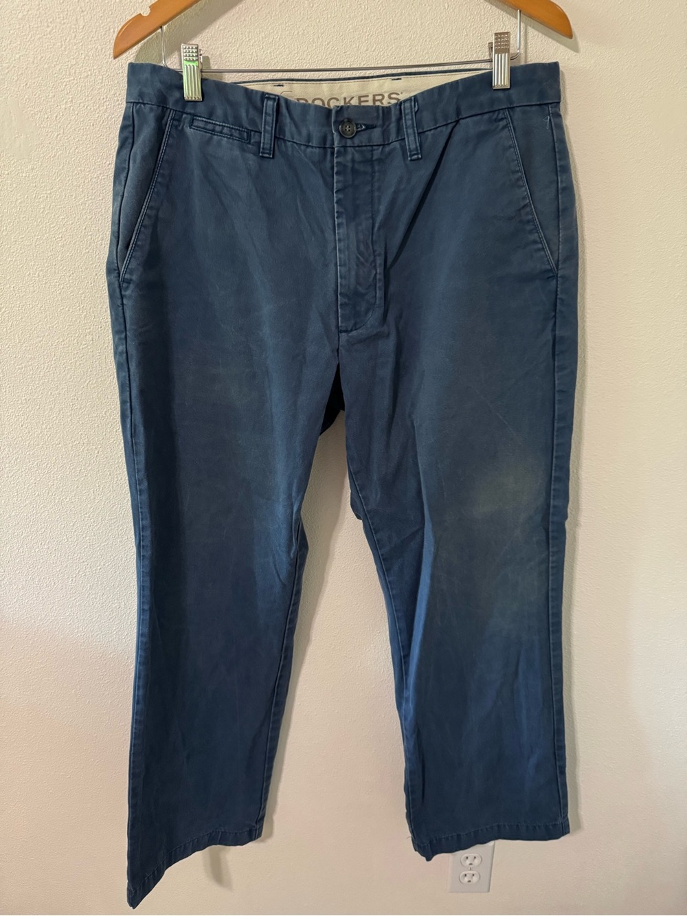 Docker Khaki Diem D3 Relaxed Classic Fit Chino Trouser Pants Blue Y2K-34x30
